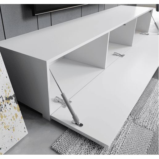 Móvel TV Sala de estar e jantar Branco 180x40x30 1 porta Aitana M2 Muebles Bonitos