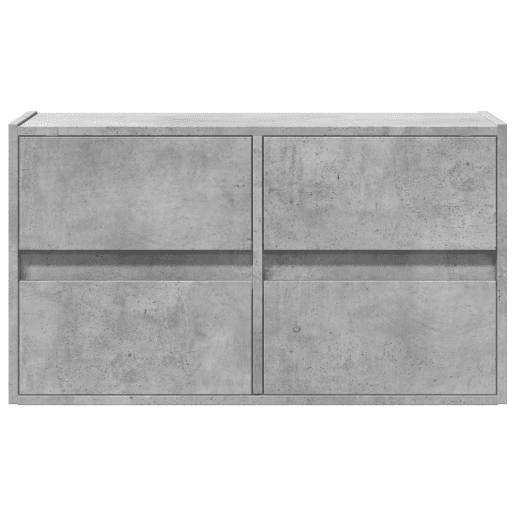 Móvel de parede p TV - Armário de TV c luzes LED 80x31x45 cm cinzento cimento