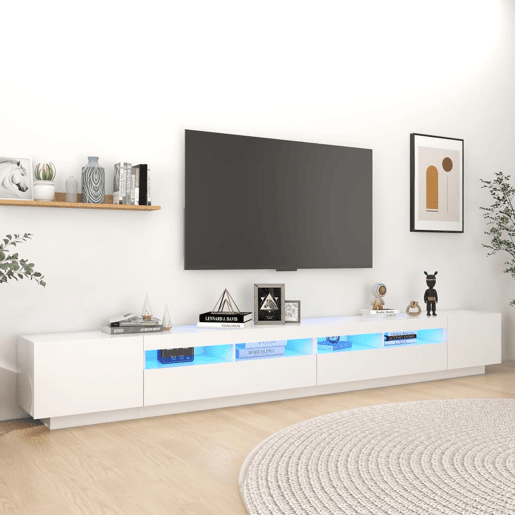 Móvel de TV - Modulo de TV - Armário de TV com luzes LED 300x35x40 cm branco