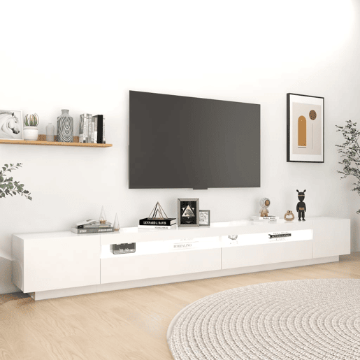 Móvel de TV - Modulo de TV - Armário de TV com luzes LED 300x35x40 cm branco
