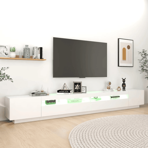 Móvel de TV - Modulo de TV - Armário de TV com luzes LED 300x35x40 cm branco