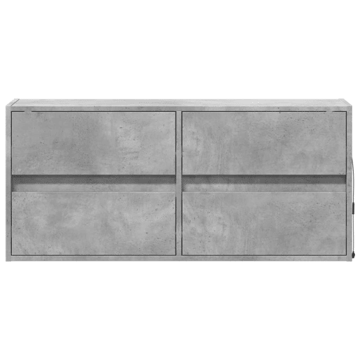Móvel de parede p TV - Armário de TV c luzes LED 100x31x45cm cinzento cimento
