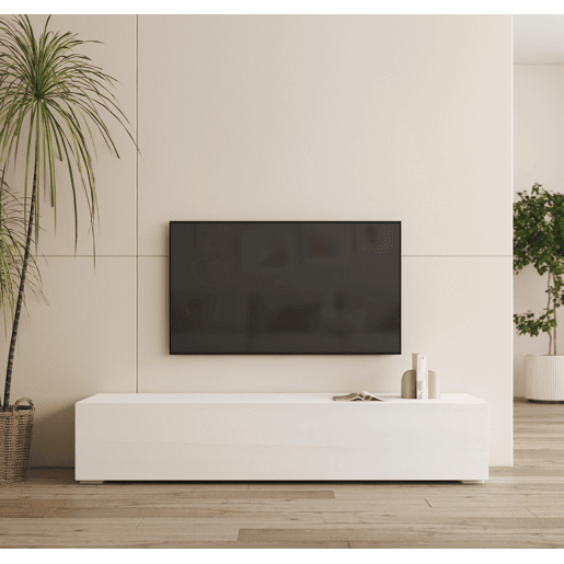 Móvel TV Sala de estar e jantar Branco 160x40x32 1 porta Nora H2 Muebles Bonitos