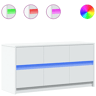 Móvel de TV - Modulo de TV - Armário de TV com luzes LED derivados de madeira branco