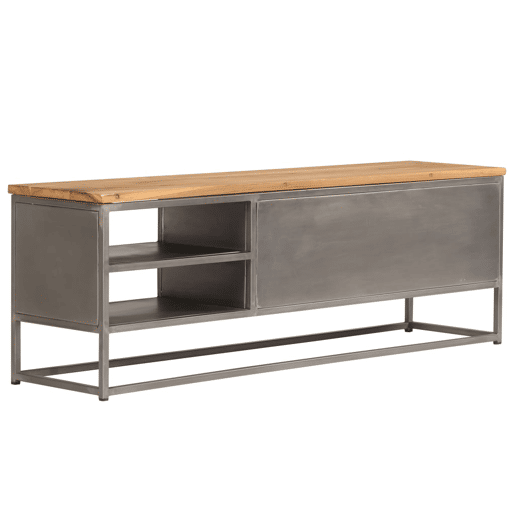 Móvel de TV - Modulo de TV - Armário de TV em teca reciclada e aço 120x30x40 cm Móvel de TV - Modulo de TV - Armário de TV em teca reciclada e aço 120x30x40 cm