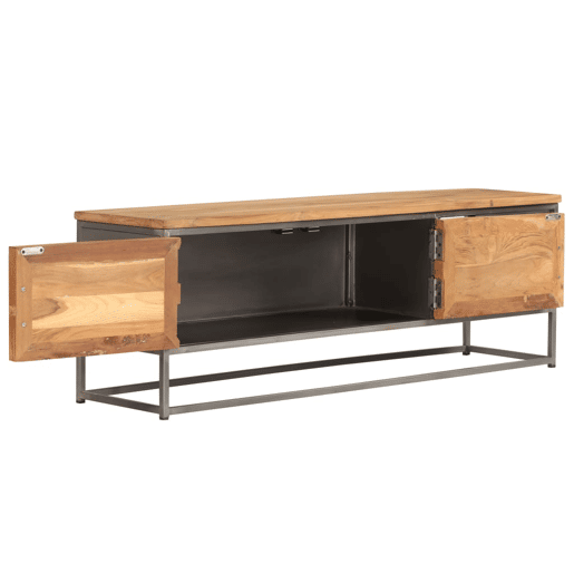 Móvel de TV - Modulo de TV - Armário de TV em teca reciclada e aço 120x30x40 cm Móvel de TV - Modulo de TV - Armário de TV em teca reciclada e aço 120x30x40 cm