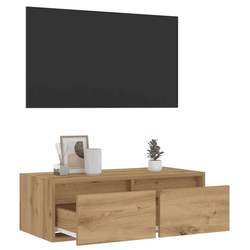 Móvel de TV - Modulo de TV - Armário de TV com luzes LED 75x35,5x25 cm carvalho artisiano