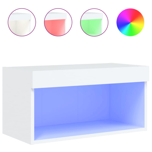 Móvel de TV - Modulo de TV - Armário de TV com luzes LED 60x30x30 cm branco