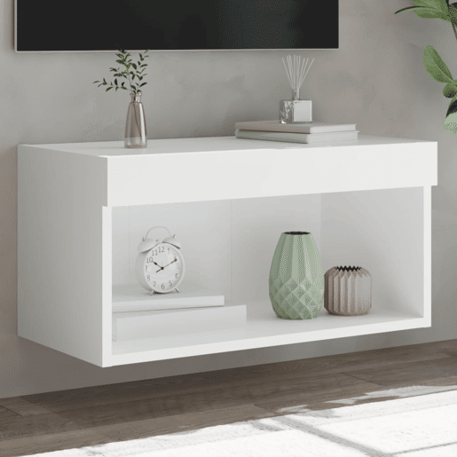 Móvel de TV - Modulo de TV - Armário de TV com luzes LED 60x30x30 cm branco