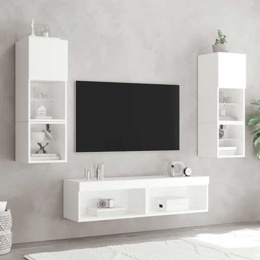 Móvel de TV - Modulo de TV - Armário de TV com luzes LED 60x30x30 cm branco