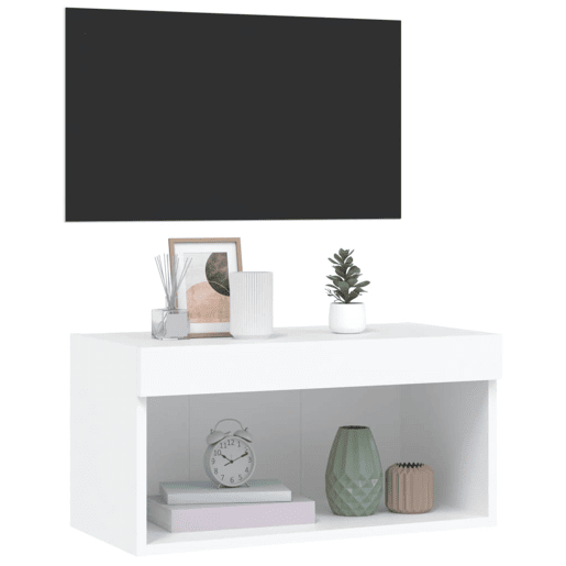 Móvel de TV - Modulo de TV - Armário de TV com luzes LED 60x30x30 cm branco