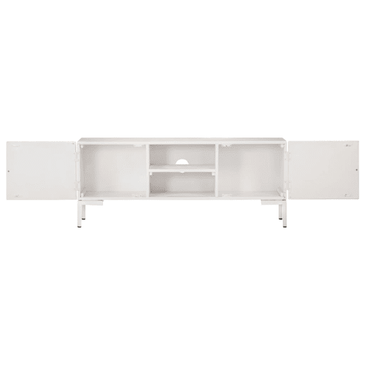 Móvel de TV - Modulo de TV - Armário de TV 115x30x46 cm madeira de mangueira maciça branco