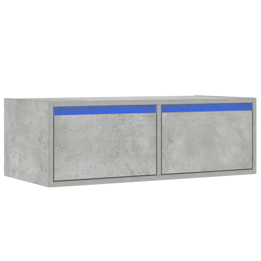 Móvel de TV - Modulo de TV - Armário de TV com luzes LED 75x35,5x25 cm cinzento cimento