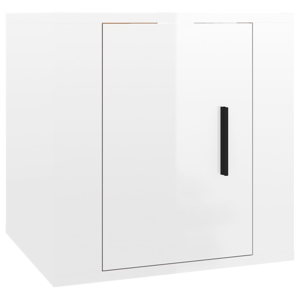 Mueble tv - mesa de tv de pared blanco brillante 40x34,5x40 cm
