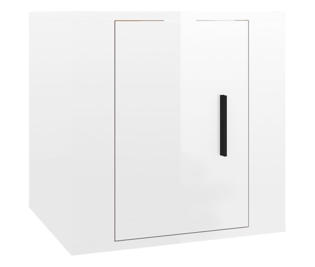 Mueble tv - mesa de tv de pared blanco brillante 40x34,5x40 cm