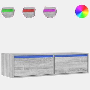 Móvel de TV - Modulo de TV - Armário de TV com luzes LED 100X35,5x25 cm sonoma cinza