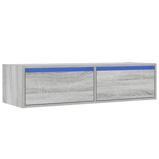 Móvel de TV - Modulo de TV - Armário de TV com luzes LED 100X35,5x25 cm sonoma cinza