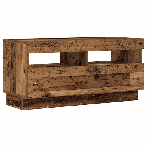 Móvel de TV - Modulo de TV - Armário de TV com luzes LED derivados de madeira madeira velha