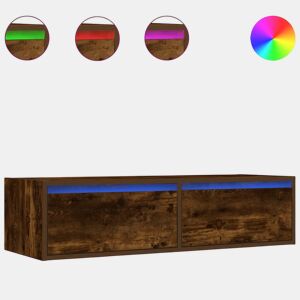 Móvel de TV - Modulo de TV - Armário de TV com luzes LED 100X35,5x25 cm carvalho fumado