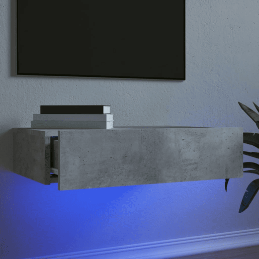 Móvel de TV - Modulo de TV - Armário de TV com luzes LED 60x35x15,5 cm cinzento cimento