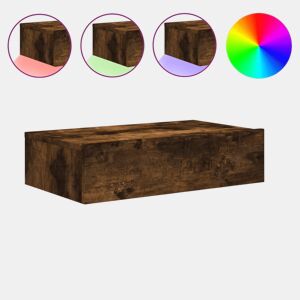 Móvel de TV - Modulo de TV - Armário de TV com luzes LED 60x35x15,5 cm carvalho fumado