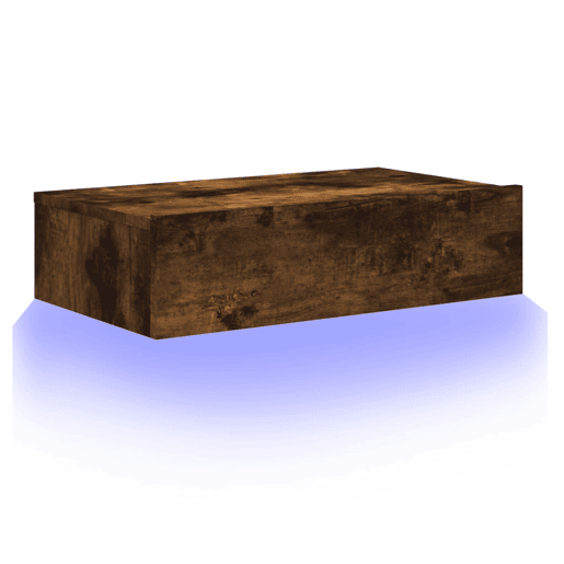 Móvel de TV - Modulo de TV - Armário de TV com luzes LED 60x35x15,5 cm carvalho fumado