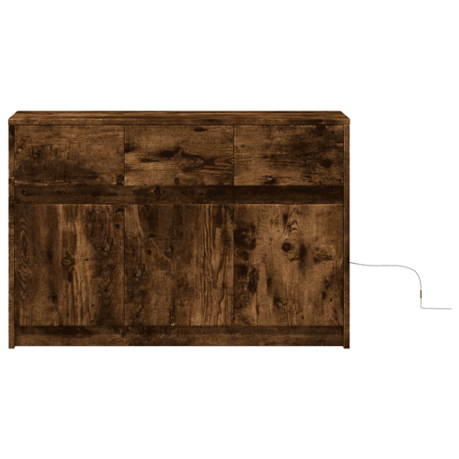 Móvel de TV - Modulo de TV - Armário de TV com luzes LED derivados de madeira carvalho fumado