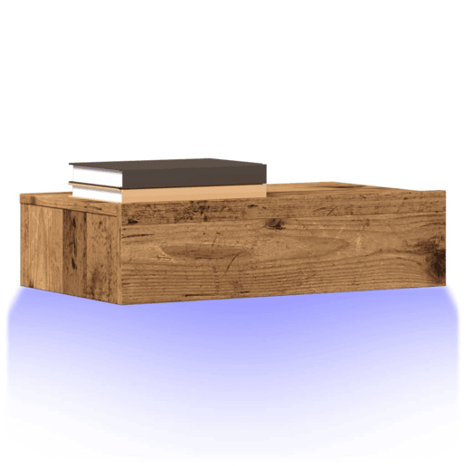 Móvel de TV - Modulo de TV - Armário de TV com luzes LED 60x35x15,5 cm madeira velha