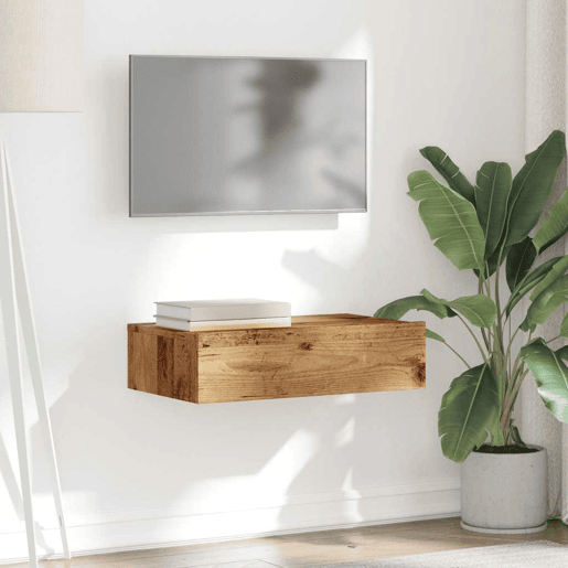 Móvel de TV - Modulo de TV - Armário de TV com luzes LED 60x35x15,5 cm madeira velha