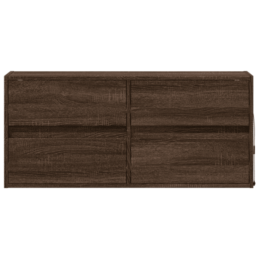 Móvel de parede p TV - Armário de TV luzes LED 100x31x45 cm carvalho castanho