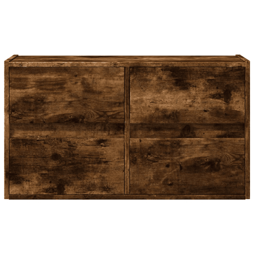 Móvel de parede p TV - Armário de TV c luzes LED 80x31x45 cm carvalho fumado
