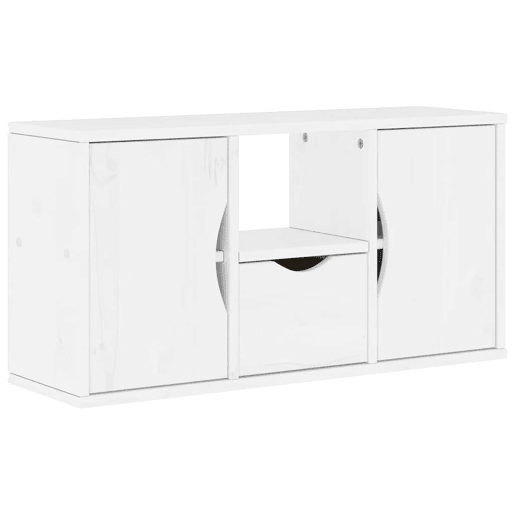 Armário para TV - Móvel TV com gaveta ODDA Madeira maciça de pinho branco
