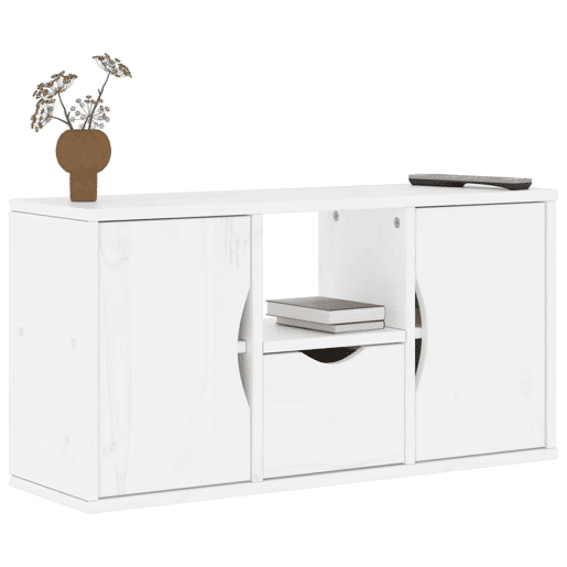 Armário para TV - Móvel TV com gaveta ODDA Madeira maciça de pinho branco