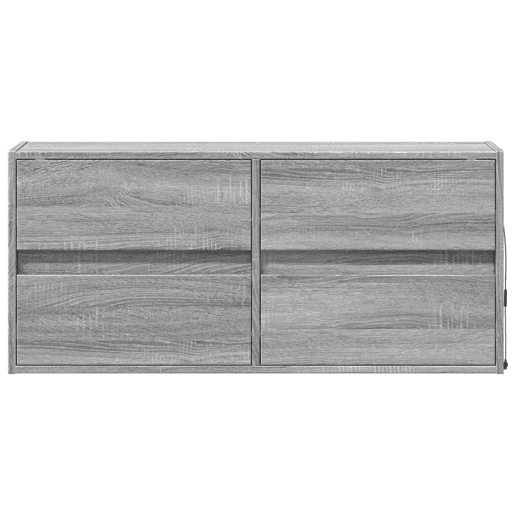 Móvel de parede p TV - Armário de TV c luzes LED 100x31x45 cm cinzento sonoma