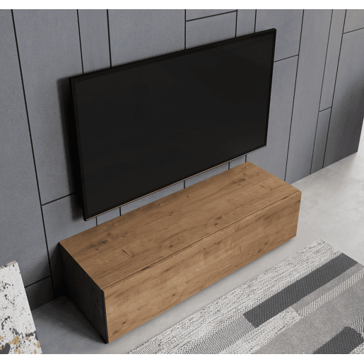 Móvel TV Sala de estar e jantar Carvalho 120x40x30 1 porta Aitana M1 Muebles Bonitos