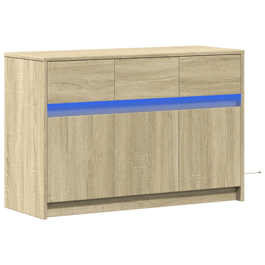 Móvel de TV - Modulo de TV - Armário de TV com luzes LED derivados de madeira carvalho sonoma