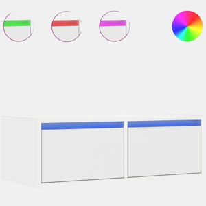 Móvel de TV - Modulo de TV - Armário de TV com luzes LED 75x35,5x25 cm branco