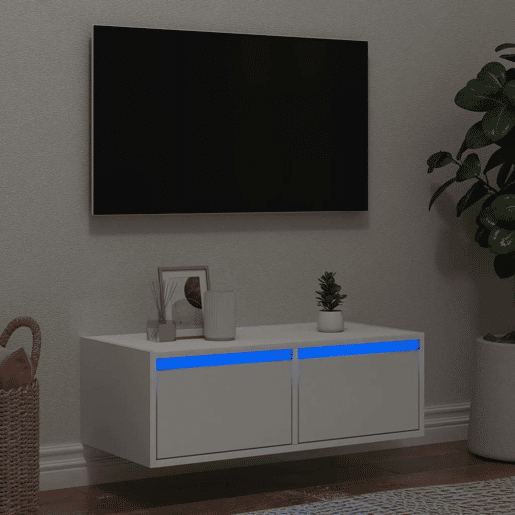 Móvel de TV - Modulo de TV - Armário de TV com luzes LED 75x35,5x25 cm branco