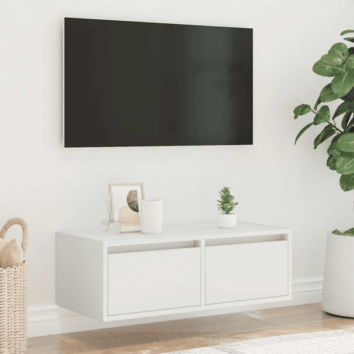 Móvel de TV - Modulo de TV - Armário de TV com luzes LED 75x35,5x25 cm branco