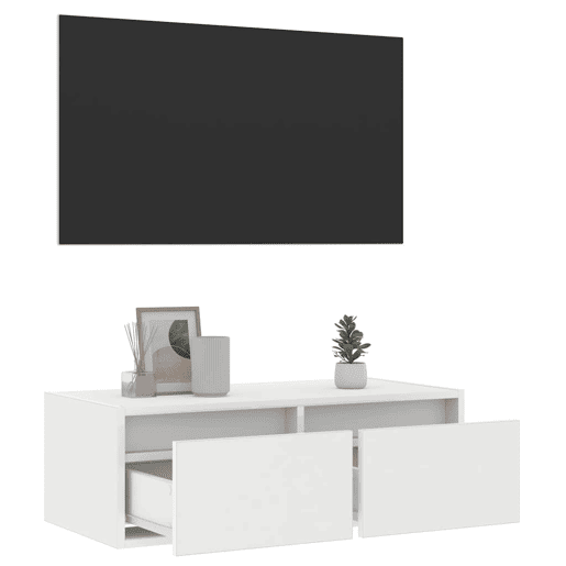 Móvel de TV - Modulo de TV - Armário de TV com luzes LED 75x35,5x25 cm branco