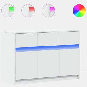 Móvel de TV - Modulo de TV - Armário de TV com luzes LED derivados de madeira branco