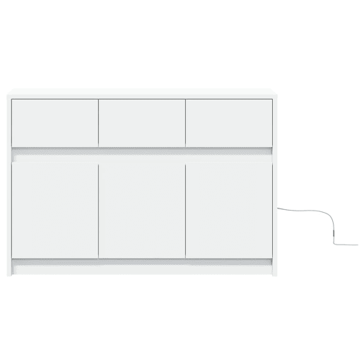 Móvel de TV - Modulo de TV - Armário de TV com luzes LED derivados de madeira branco