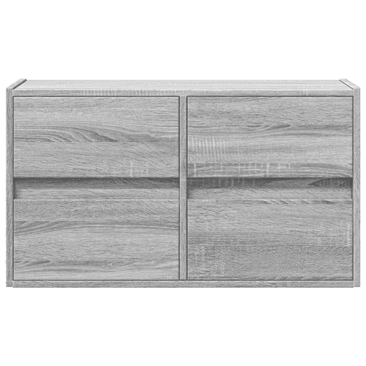 Móvel de parede p TV - Armário de TV c luzes LED 80x31x45 cm cinzento sonoma
