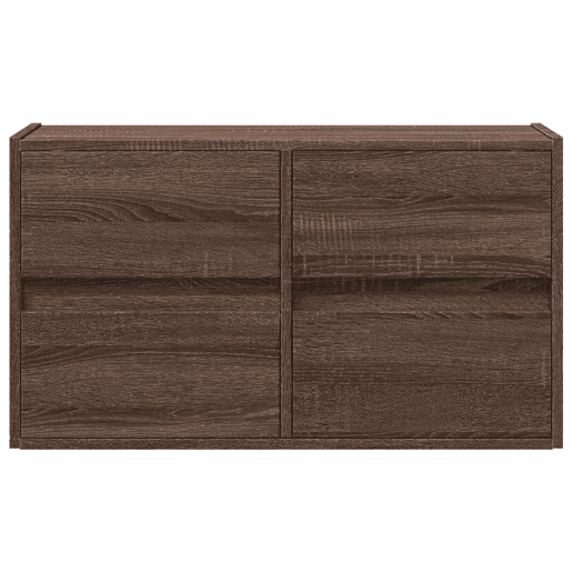 Móvel de parede p TV - Armário de TV c luzes LED 80x31x45cm carvalho castanho