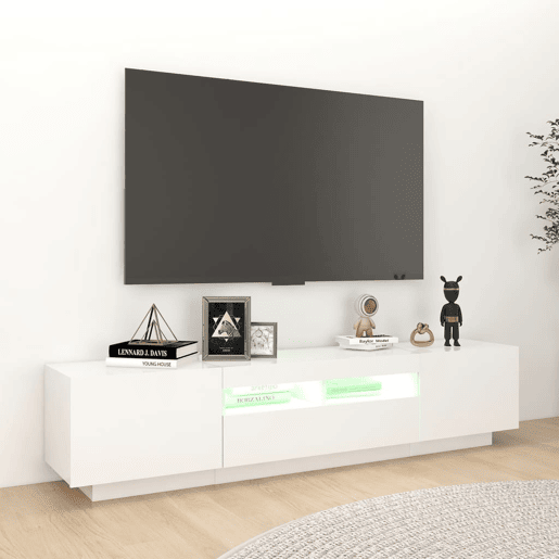 Móvel de TV - Modulo de TV - Armário de TV com luzes LED 180x35x40 cm branco
