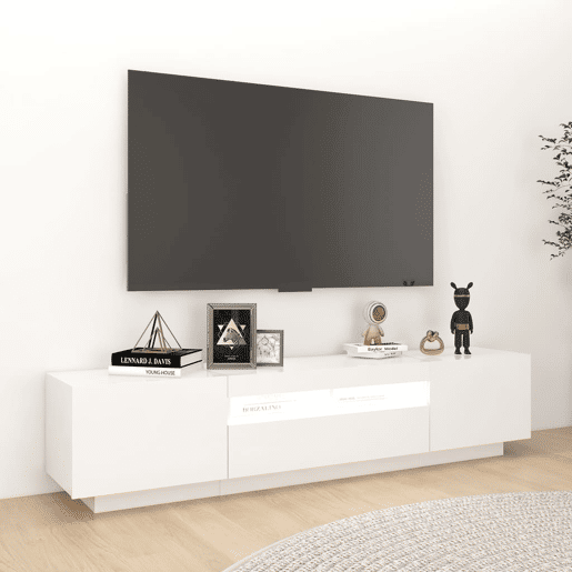 Móvel de TV - Modulo de TV - Armário de TV com luzes LED 180x35x40 cm branco