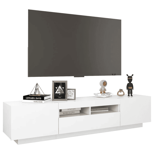 Móvel de TV - Modulo de TV - Armário de TV com luzes LED 180x35x40 cm branco