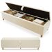 Banco de dormitorio tapizado de pana con almacenaje 165x38 Banco de dormitorio tapizado de pana con almacenaje 165x38 Beige