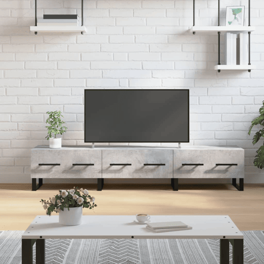 Móvel de TV - Modulo de TV - Armário de TV 150x36x30 cm derivados de madeira cinzento cimento