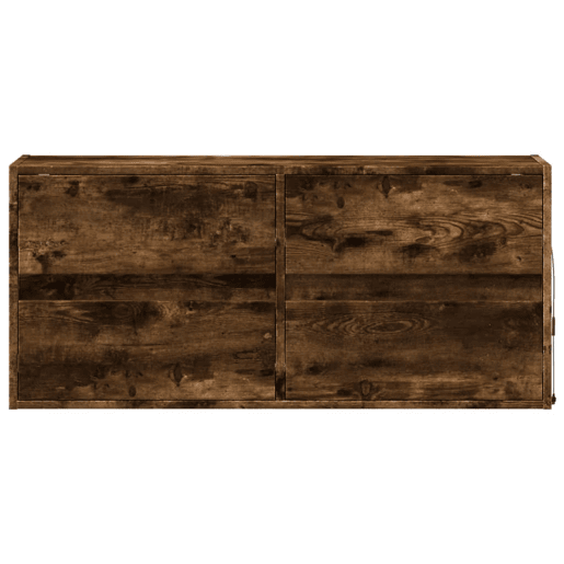 Móvel de parede p TV - Armário de TV c luzes LED 100x31x45 cm carvalho fumado